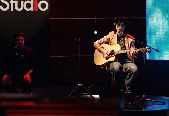 Musicians performing on the Coke Studio set in 2011.